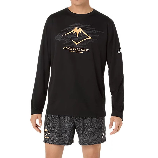 アシックス FUJITRAIL ロゴ 長袖シャツ メンズ フジトレイル トレイルランニング ウェア Tシャツ 2011D391-001|トレーニングウエアZONE