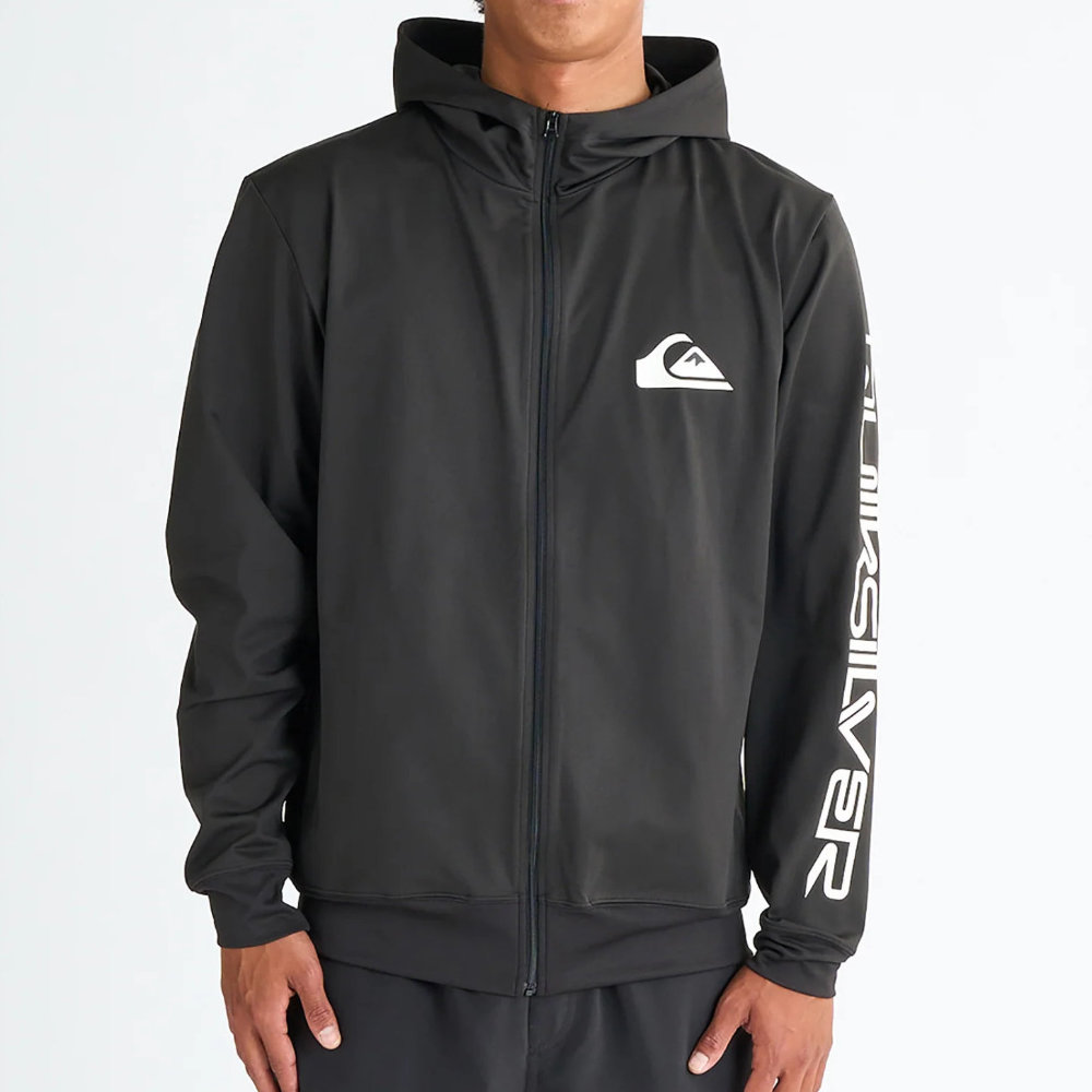 クイックシルバー ラッシュガード ラッシュパーカー メンズ 長袖 Quiksilver OMNI MW ZIP HOODIE QLY251030-BLK|スイム&マリンZONE