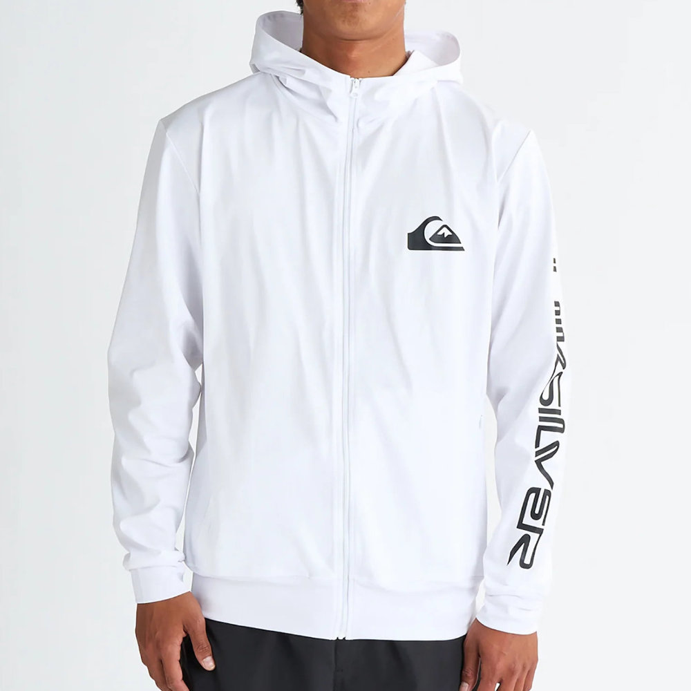 クイックシルバー ラッシュガード ラッシュパーカー メンズ 長袖 Quiksilver OMNI MW ZIP HOODIE QLY251030-WHT|スイム&マリンZONE
