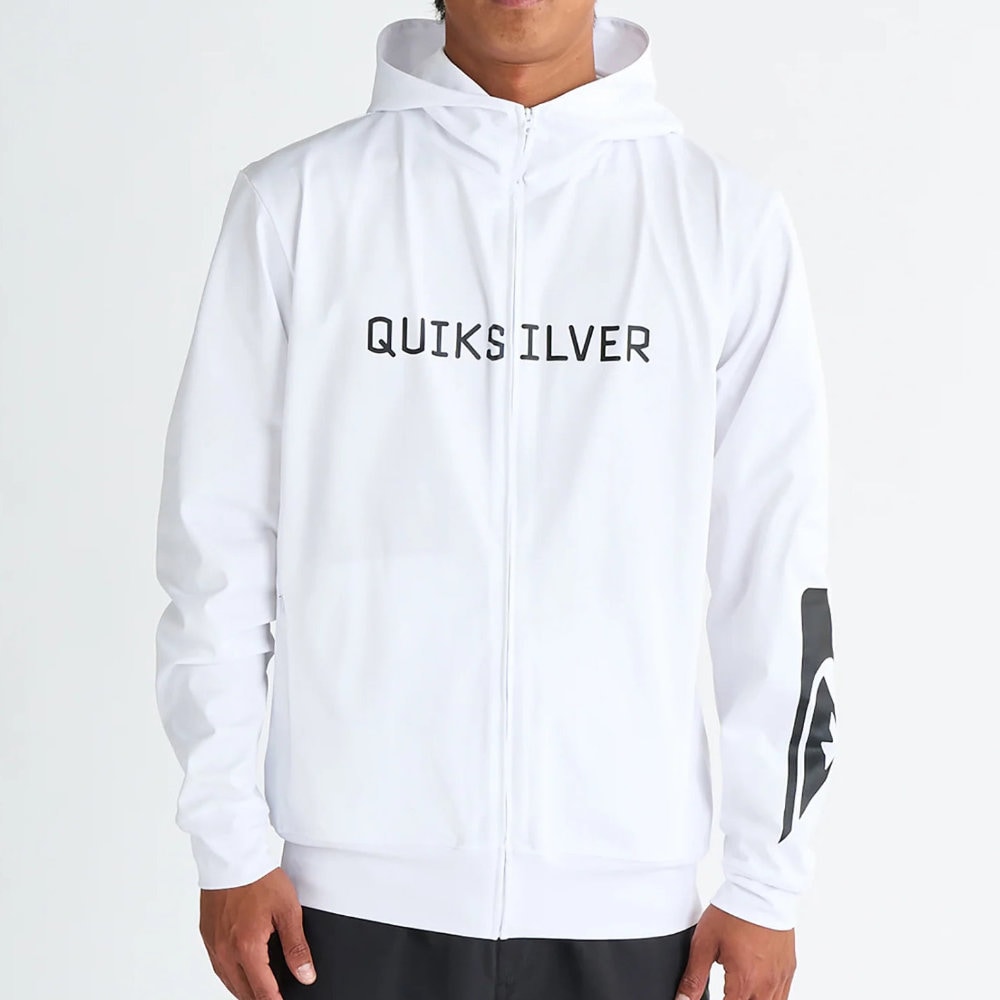 クイックシルバー ラッシュガード ラッシュパーカー メンズ 長袖 Quiksilver BIG CLICKER ZIP HOODIE QLY251032-WHT|スイム&マリンZONE