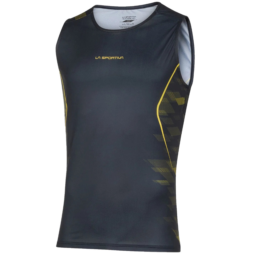 スポルティバ ノースリーブ ランニング シャツ メンズ ブラック/イエロー PACER TANK P72999100|アウトドアZONE