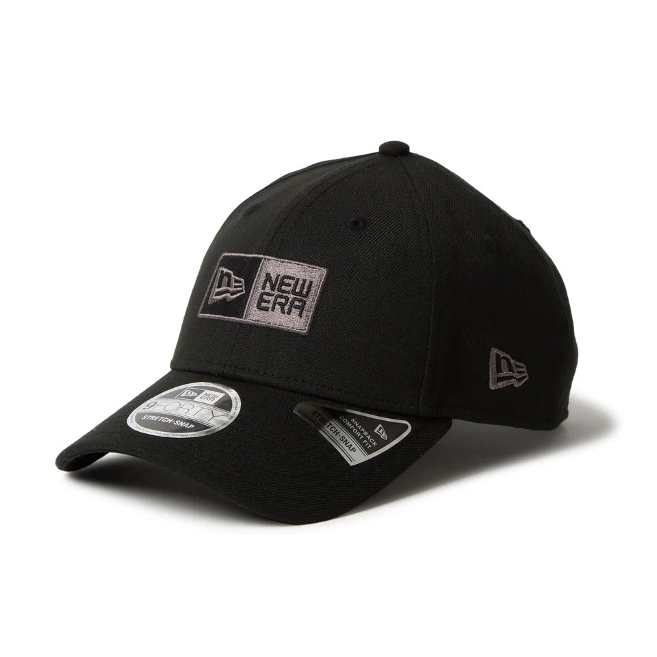 NEW ERA ニューエラ キャップ 9FORTY ストレッチスナップ Stretch Series ボックスロゴ ブラック 14667835|キャップZONE