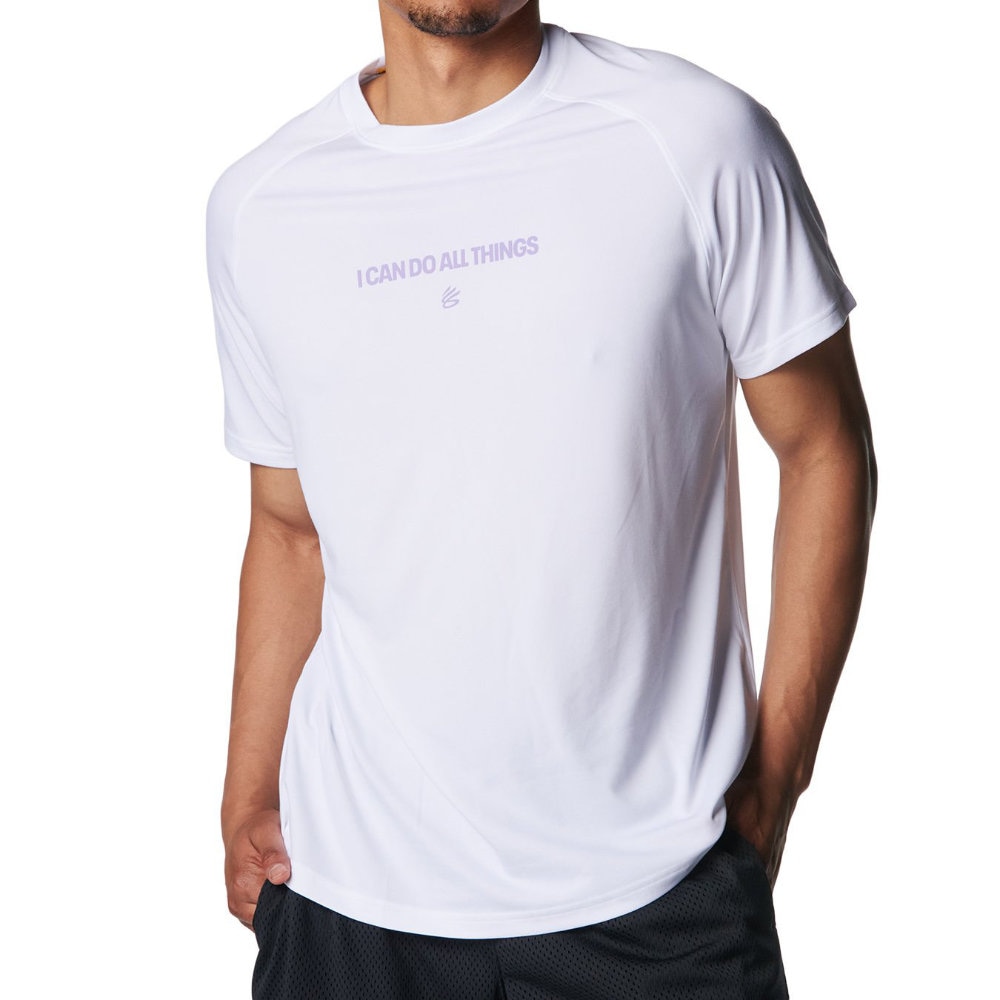 アンダーアーマー ステフィン・カリーコレクション Tシャツ 半袖 メンズ バスケットボール カリー テック ロゴ ショートスリーブ Tシャツ ホワイト 6001284-101|トレーニングウエアZON