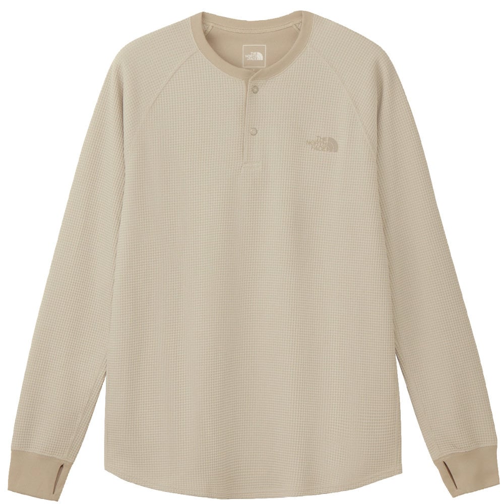 2025年秋冬 新色 ザ・ノース・フェイス フリーランワッフルクルー メンズ 長袖 シャツ フォッシルアイボリー NT62394-FI|アウトドアZONE