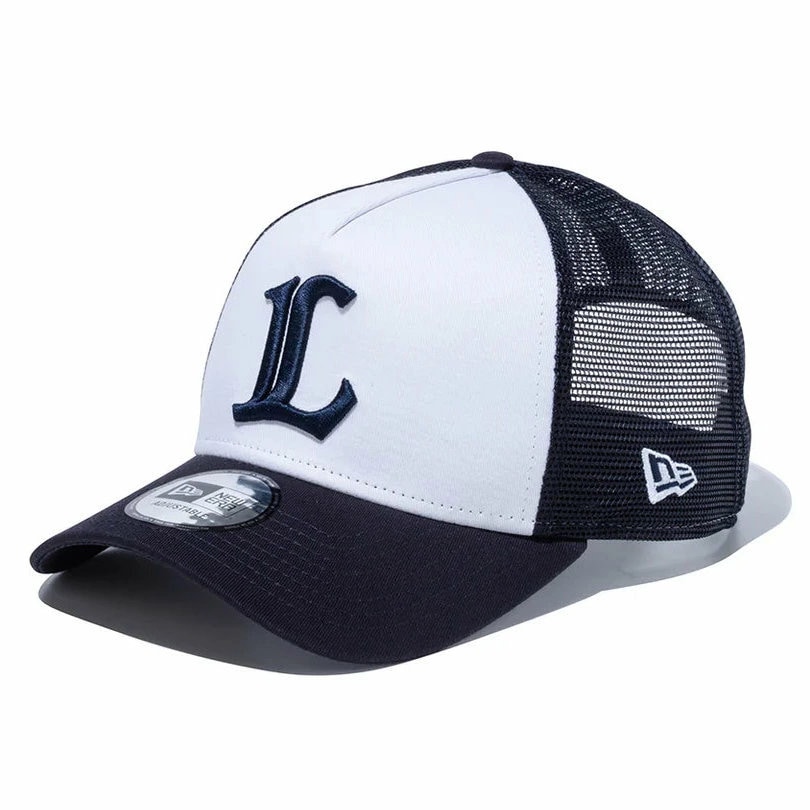 NEW ERA ニューエラ メッシュキャップ 9FORTY A-Frame トラッカー 埼玉西武ライオンズ ホワイト/ネイビー 14524976|キャップZONE