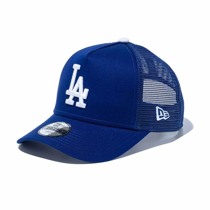 NEW ERA ニューエラ メッシュキャップ キッズ Youth 9FORTY A-Frame トラッカー ロサンゼルス・ドジャース ダークロイヤル×ホワイト 14524512|キャップZONE