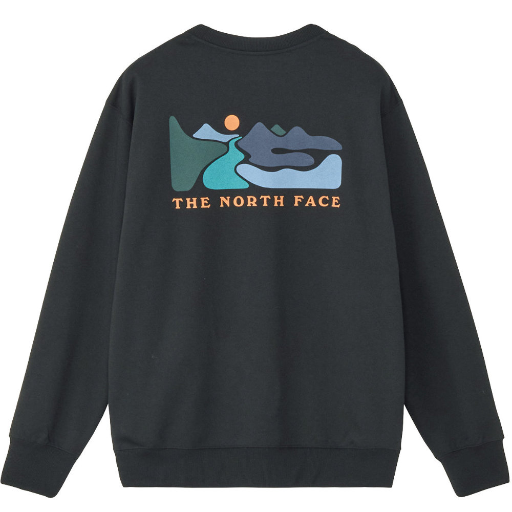 2025年秋冬 新作 ザ・ノース・フェイス スウェット トレーナー メンズ グラフィックスウェットクルー ブラック NT62585-K|アウトドアZONE