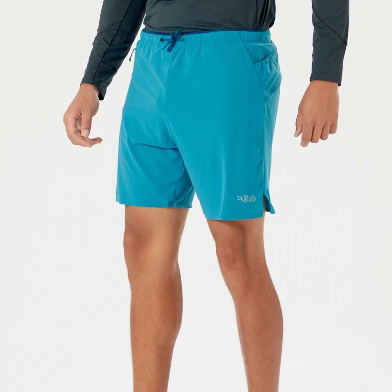 Rab ラブ ショートパンツ メンズ トレイルランニング Talus shorts QFU42-Azure|アウトドアZONE