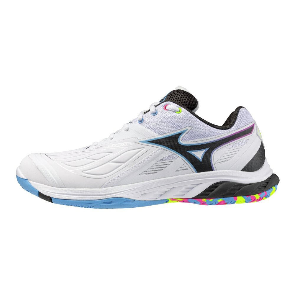 ミズノ バドミントンシューズ ウエーブファング 2 FIT フィット ホワイト×ブルー 71GA231245