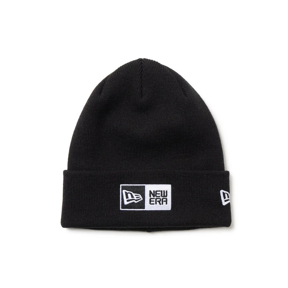 NEW ERA ニューエラ ビーニー ベーシック カフニット ボックスロゴ エンブロイダリー ブラック 14670106