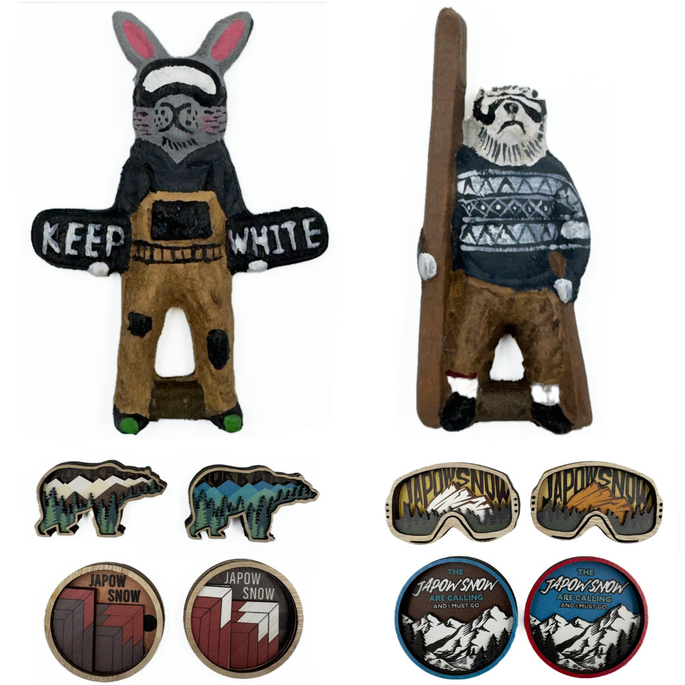 ウッドマグネット KEEP WHITE キープホワイト JAPOWSNOW ジャパウスノー HOKKAIDO 北海道|スノーボード ZONE