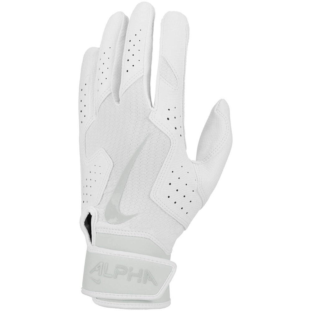 NIKE ナイキ バッティンググローブ 両手用 アルファ 2.0 ホワイト/ピュアプラチナ 野球 手袋 BA1201-149