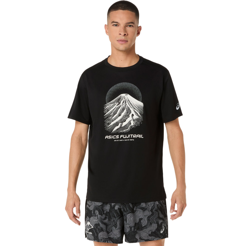 アシックス FUJITRAIL ロゴ 半袖シャツ メンズ フジトレイル トレイルランニング ウェア Tシャツ 2011D527-001