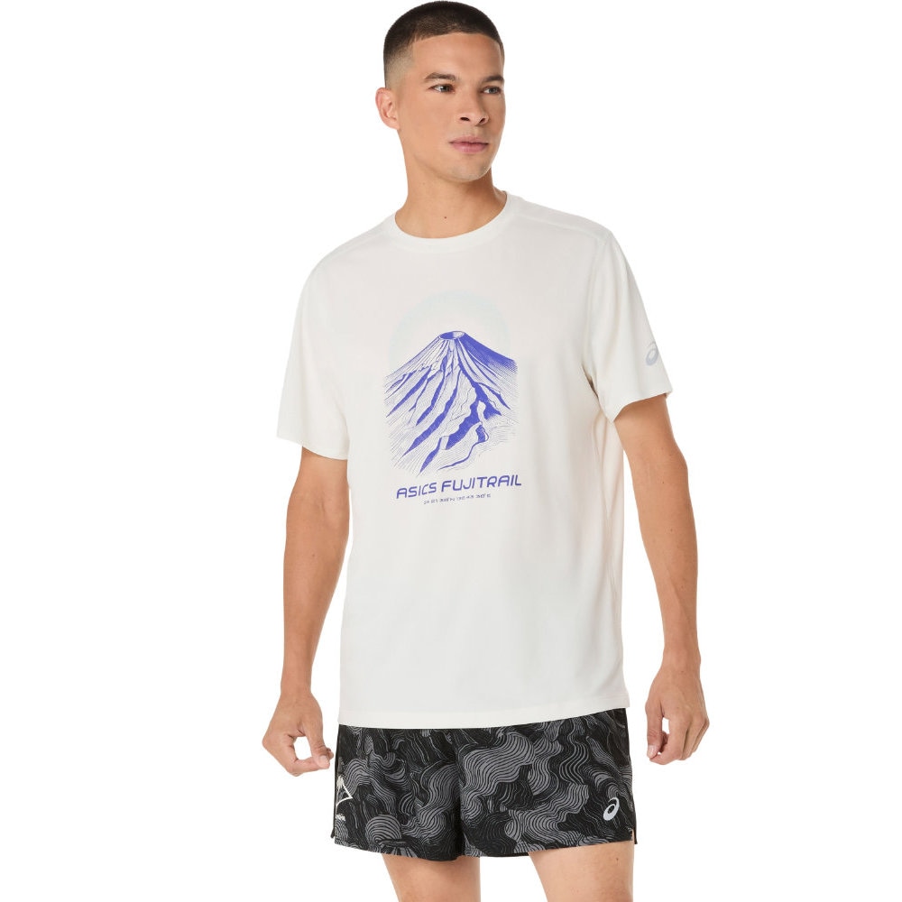 アシックス FUJITRAIL ロゴ 半袖シャツ メンズ フジトレイル トレイルランニング ウェア Tシャツ 2011D527-100