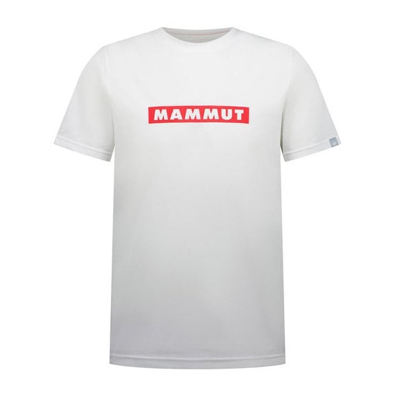 マムート Tシャツ メンズ 半袖 QD ロゴ プリント Tシャツ アジアンフィット white-mammut red PRT2 1017-02012-00758