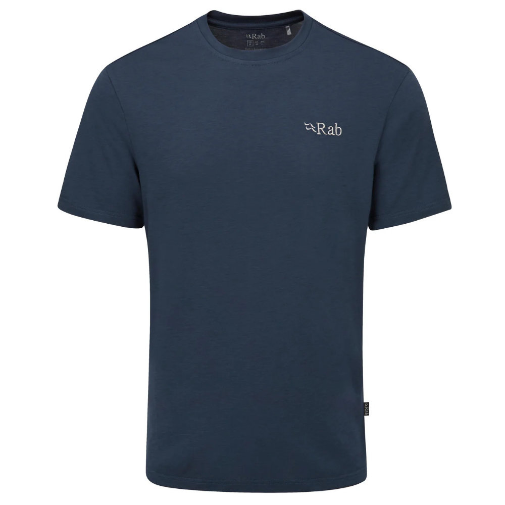 Rab ラブ クリンプロゴティー メンズ Tシャツ 半袖 Crimp Logo Tee QBL67-TMB