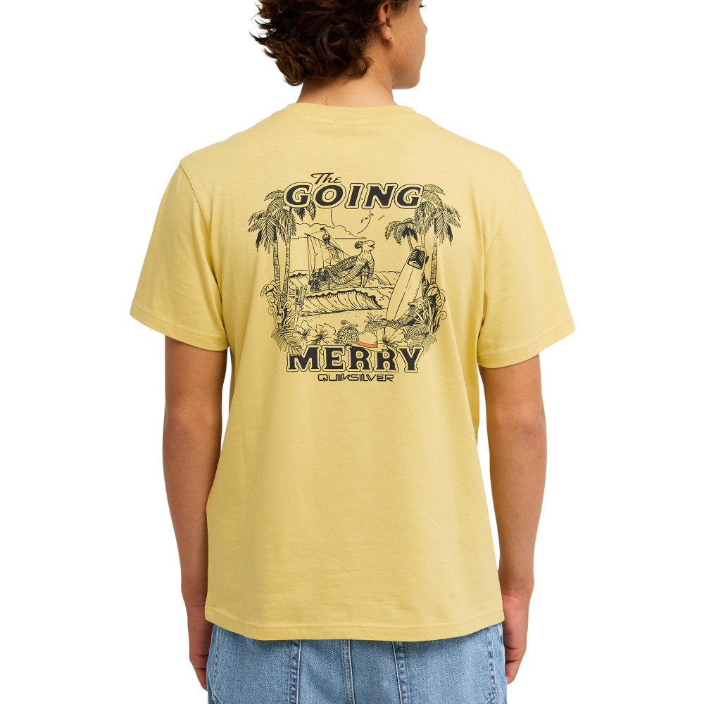 ワンピース×クイックシルバー コラボ Tシャツ メンズ 半袖 OPQS MERRY SS EQYZT08510-YHE0