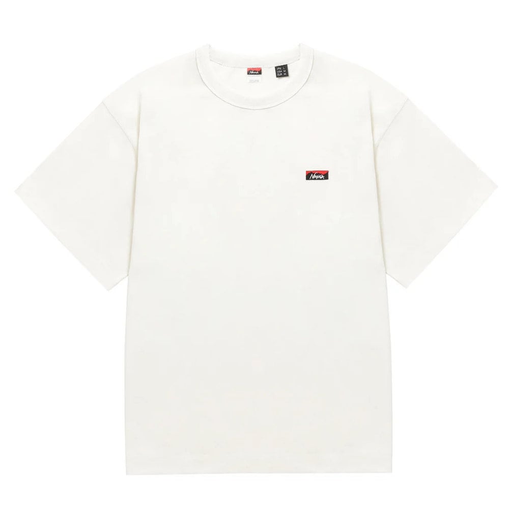 ナンガ Tシャツ メンズ 半袖 エコハイブリッド ボックスロゴ エンブロイダリーTシャツ NW2411-1G804-WHT