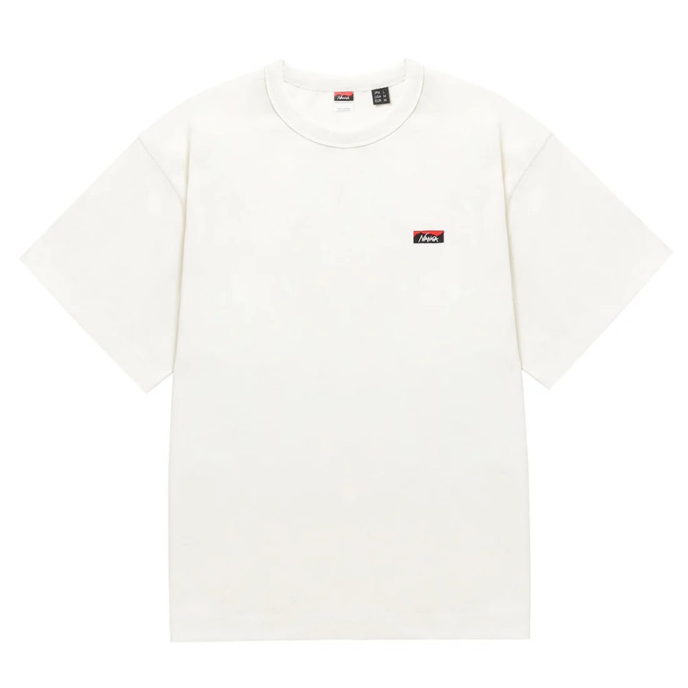 ナンガ Tシャツ メンズ 半袖 エコハイブリッド ボックスロゴ エンブロイダリーTシャツ NW2411-1G804-WHT