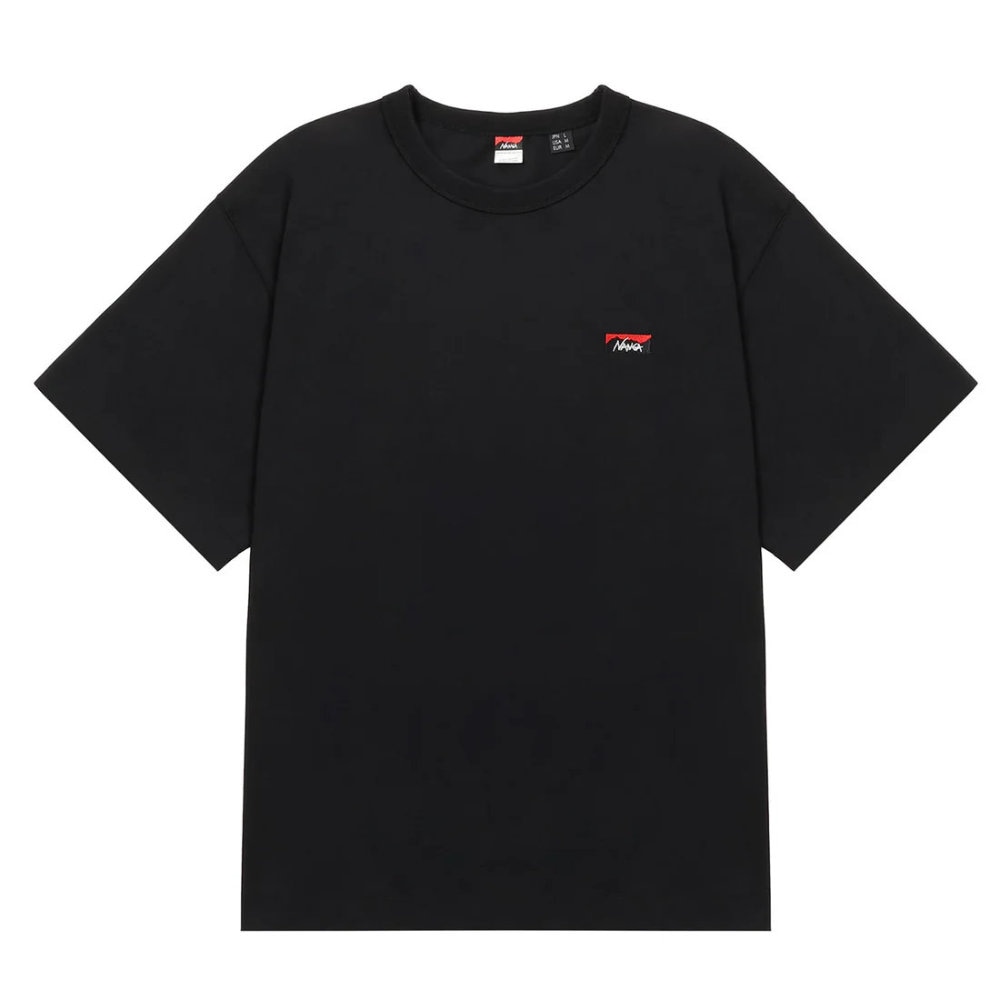 ナンガ Tシャツ メンズ 半袖 エコハイブリッド ボックスロゴ エンブロイダリーTシャツ NW2411-1G804-BLK