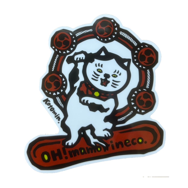ステッカー OH!mamorineco おまもりねこ 雷神