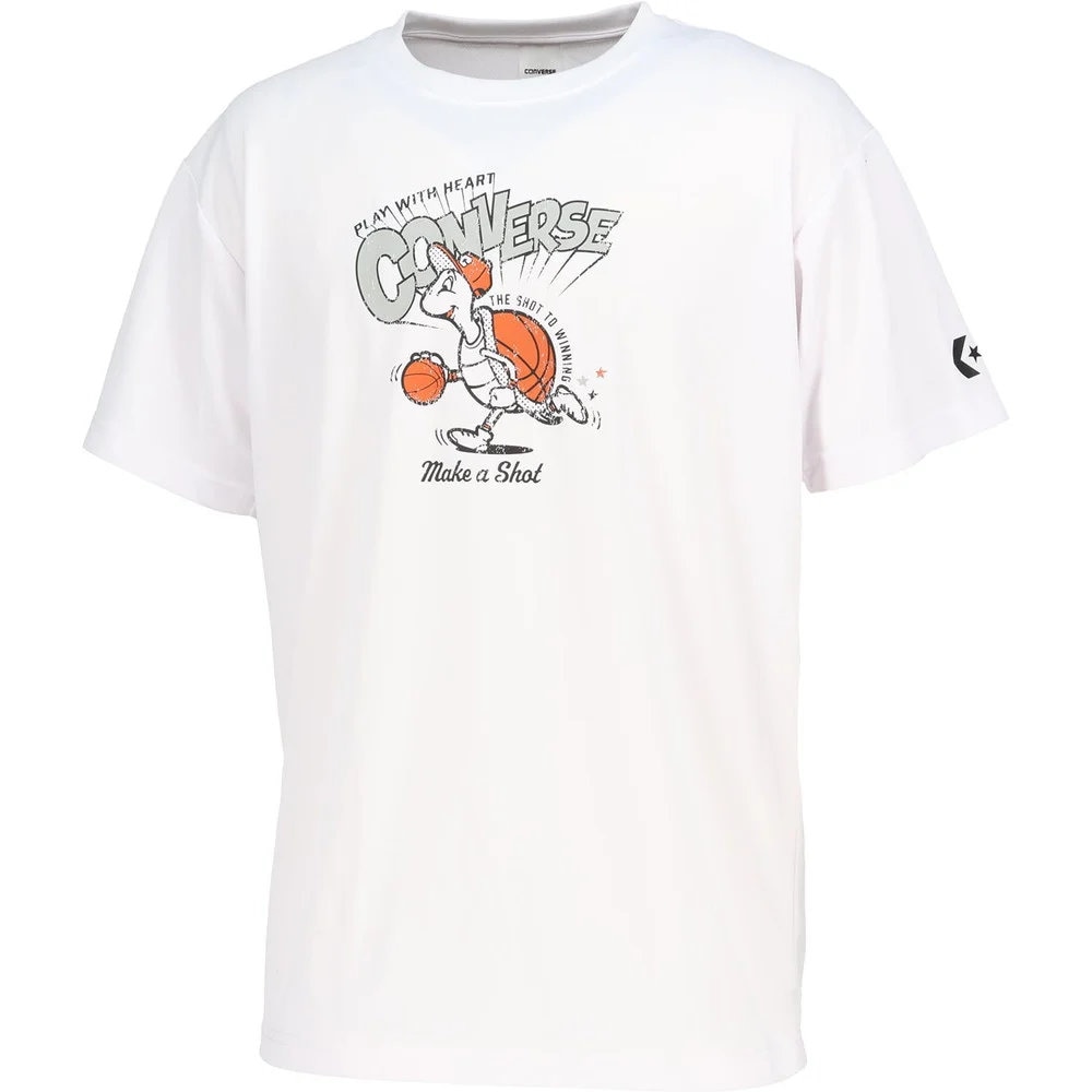 コンバース Tシャツ バスケ 吸汗速乾 メンズ 半袖 ホワイト CB261361-1100
