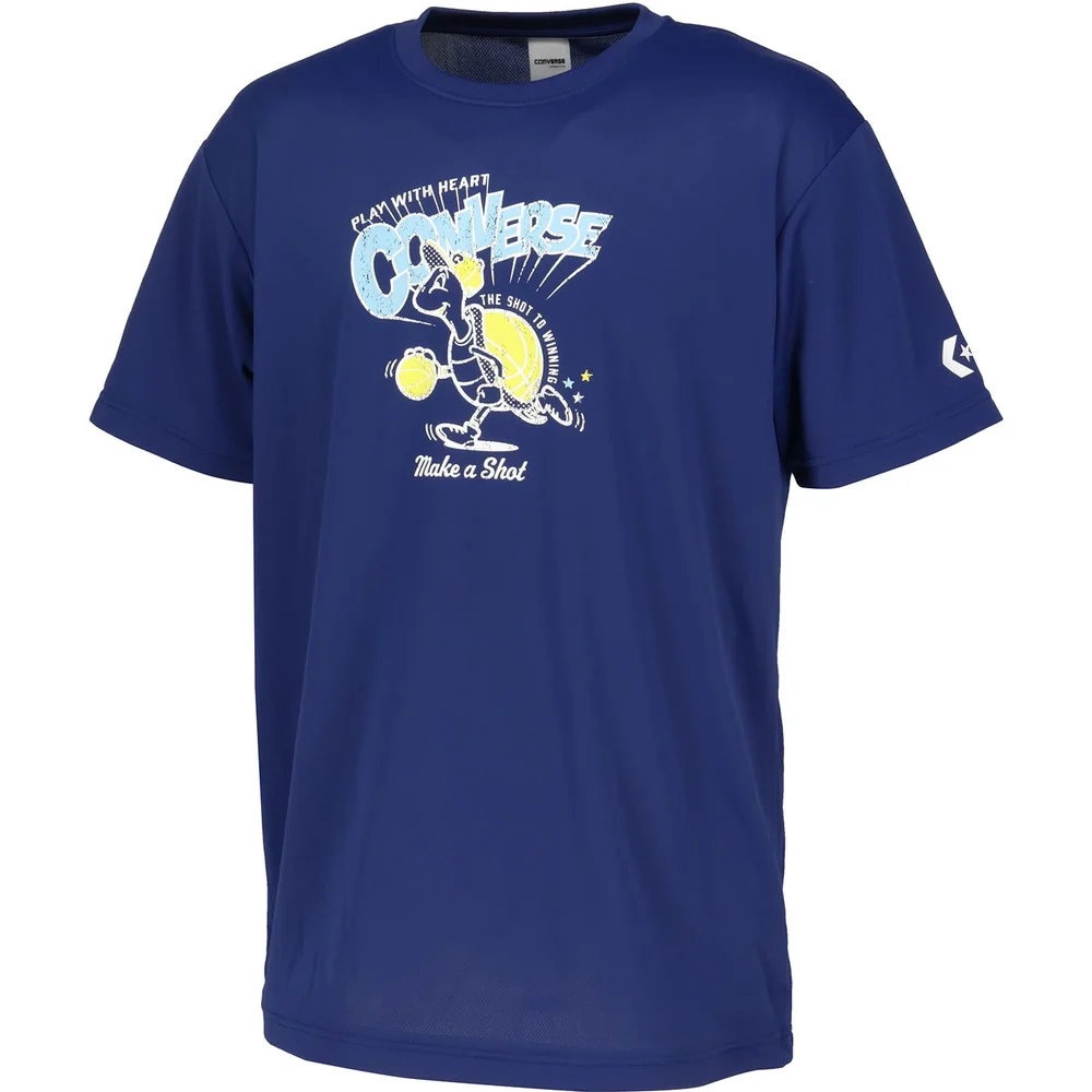 コンバース Tシャツ バスケ 吸汗速乾 メンズ 半袖 C.ネイビー CB261361-2800
