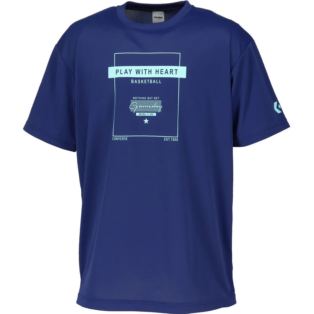 コンバース Tシャツ バスケ 吸汗速乾 メンズ 半袖 C.ネイビー CB261362-2800