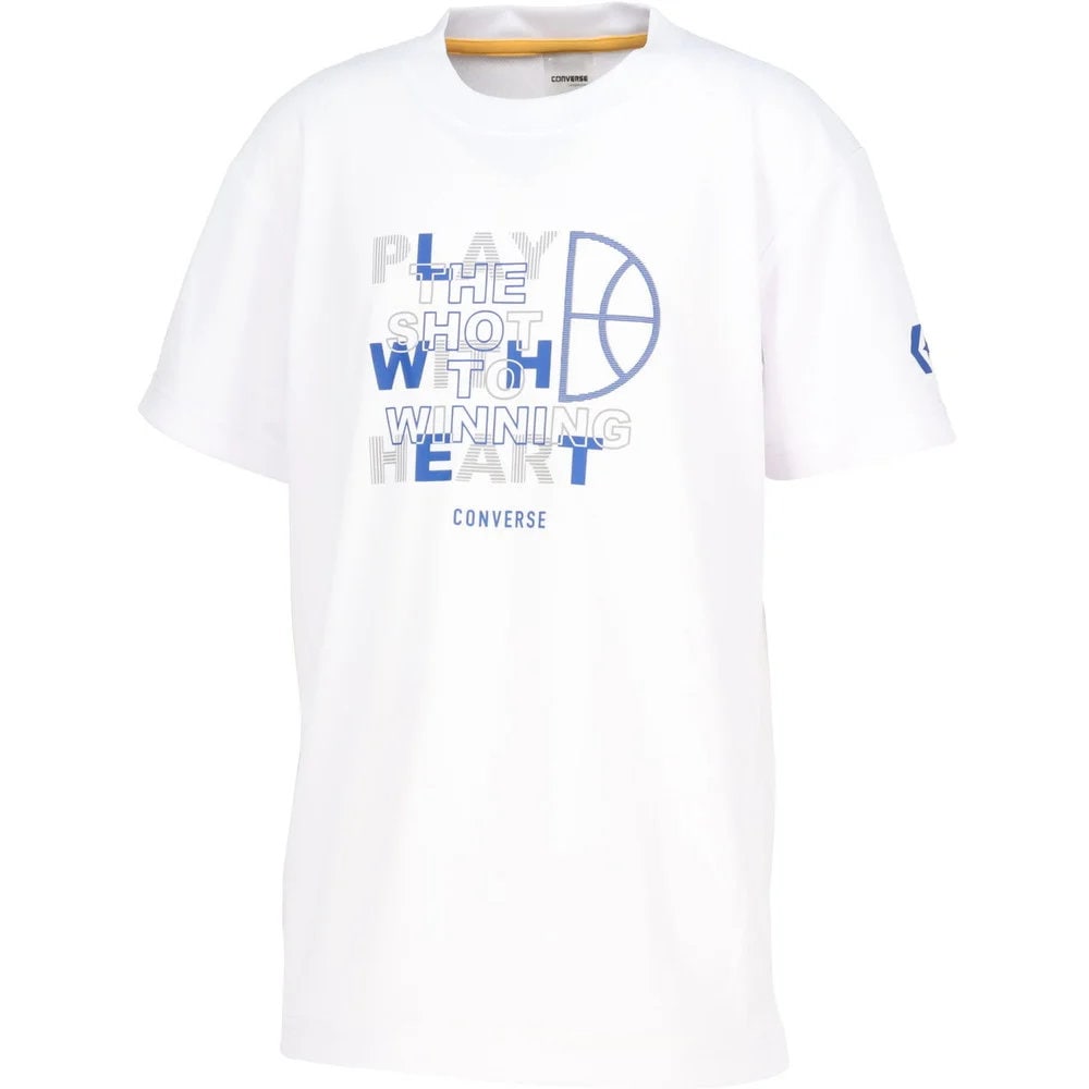 コンバース バスケ Tシャツ ジュニア 半袖 吸汗速乾 ホワイト CB461354-1100