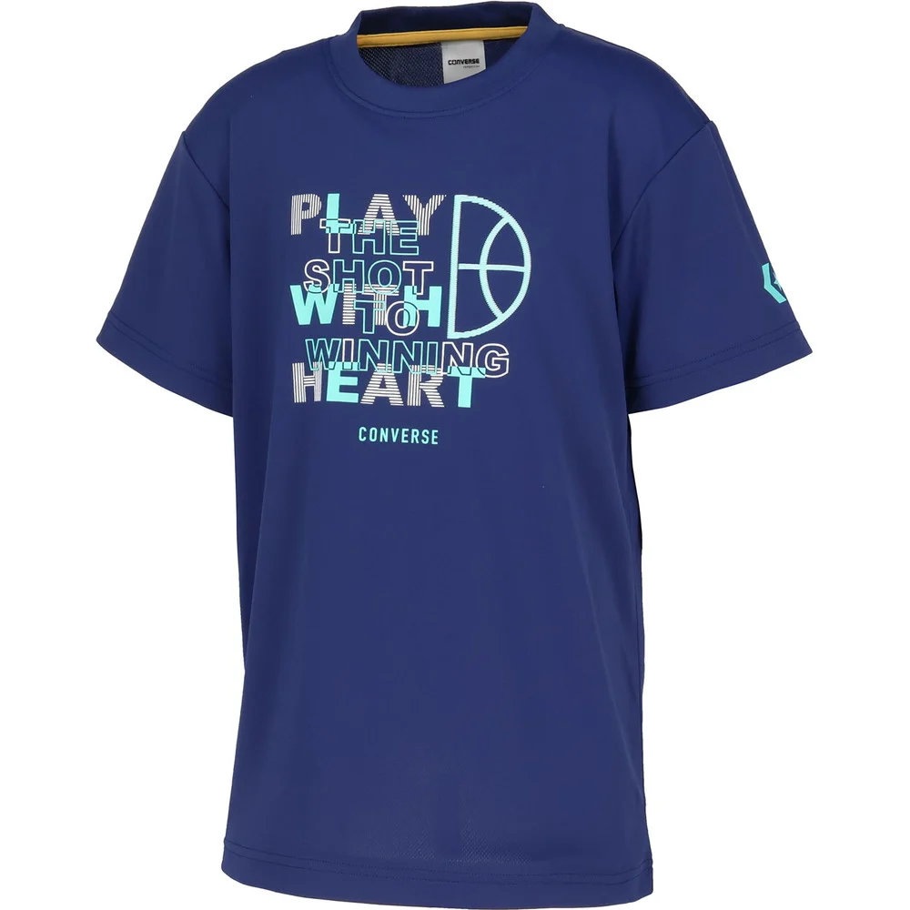 コンバース バスケ Tシャツ ジュニア 半袖 吸汗速乾 C.ネイビー CB461354-2800