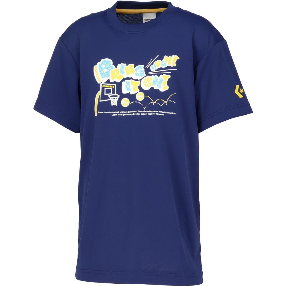 コンバース バスケ Tシャツ ジュニア 半袖 吸汗速乾 C.ネイビー CB461360-2800