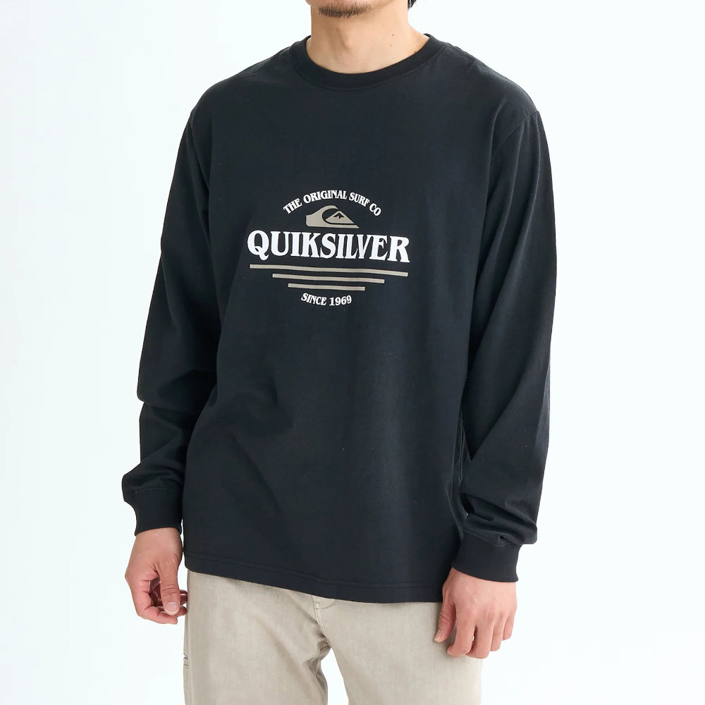 クイックシルバー 長袖Tシャツ メンズ 綿100% TYPE LINE LT QLT254005-BLK