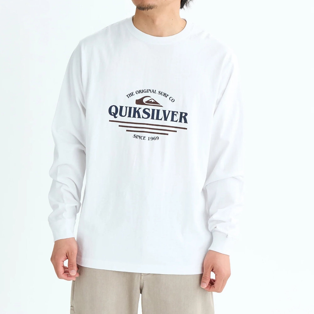 クイックシルバー 長袖Tシャツ メンズ 綿100% TYPE LINE LT QLT254005-WHT
