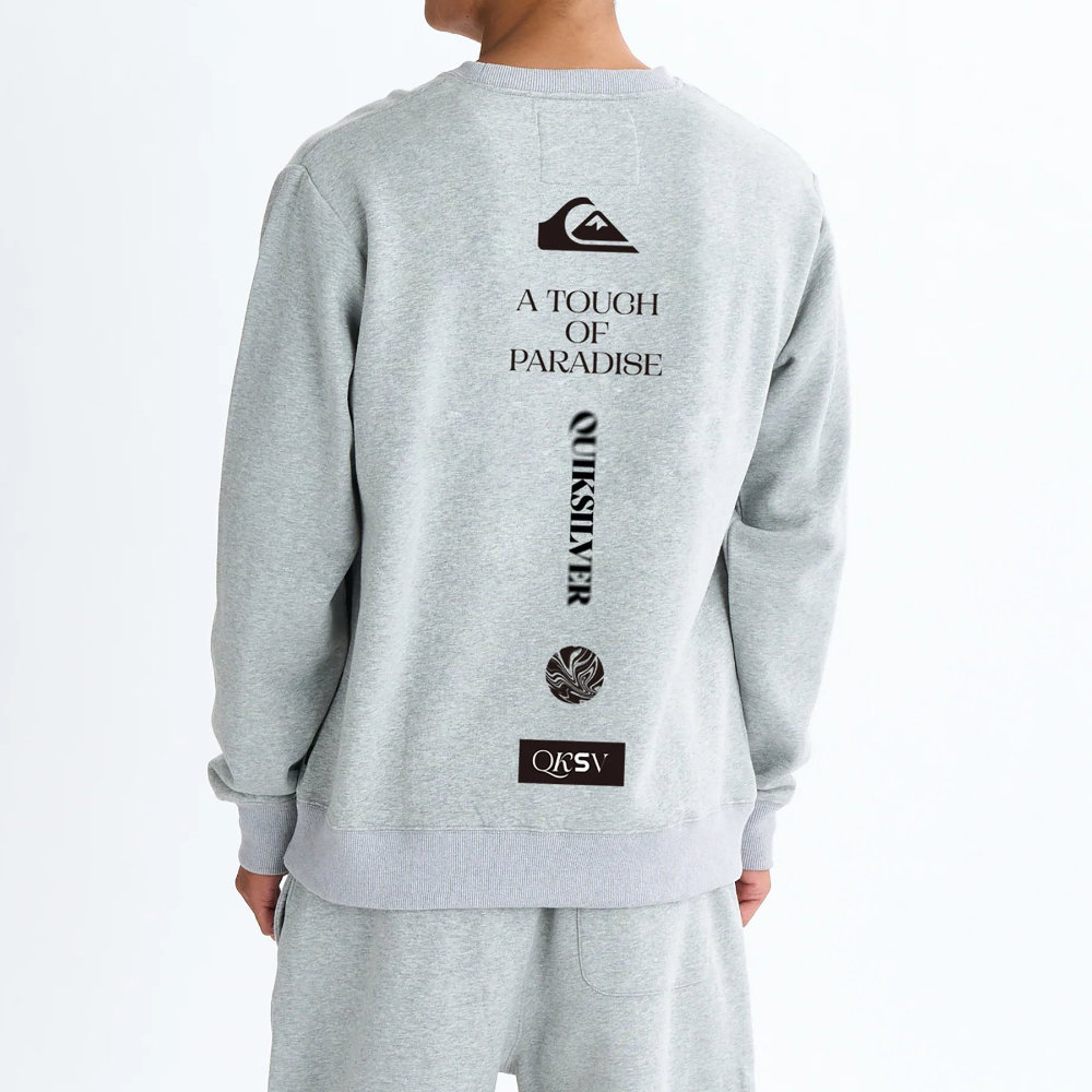 クイックシルバー トレーナー クルーネック メンズ スウェット BW VERTICAL LOGO SWEAT CREW QPO254005-HTR
