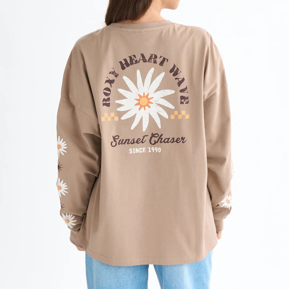 ロキシー 長袖 Tシャツ レディース バックプリント BELLIS L/S TEE RLT254033-BEG