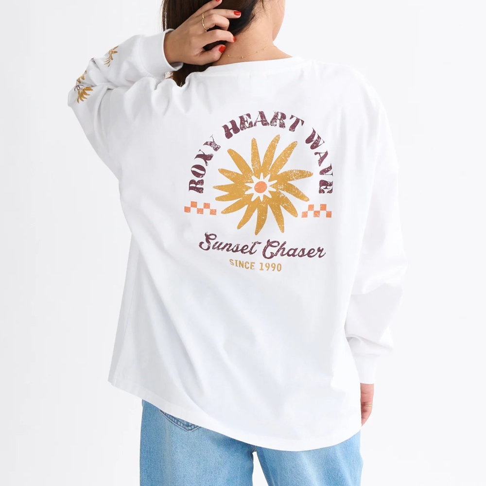ロキシー 長袖 Tシャツ レディース バックプリント BELLIS L/S TEE RLT254033-WHT