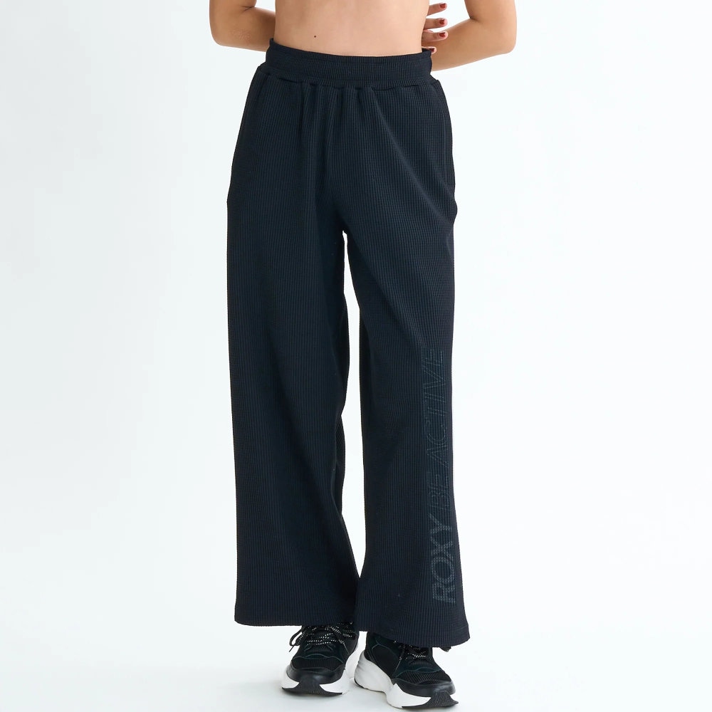 ロキシー フィットネス ストレートワイドパンツ レディース 速乾 UVカット RPT254515-BLK