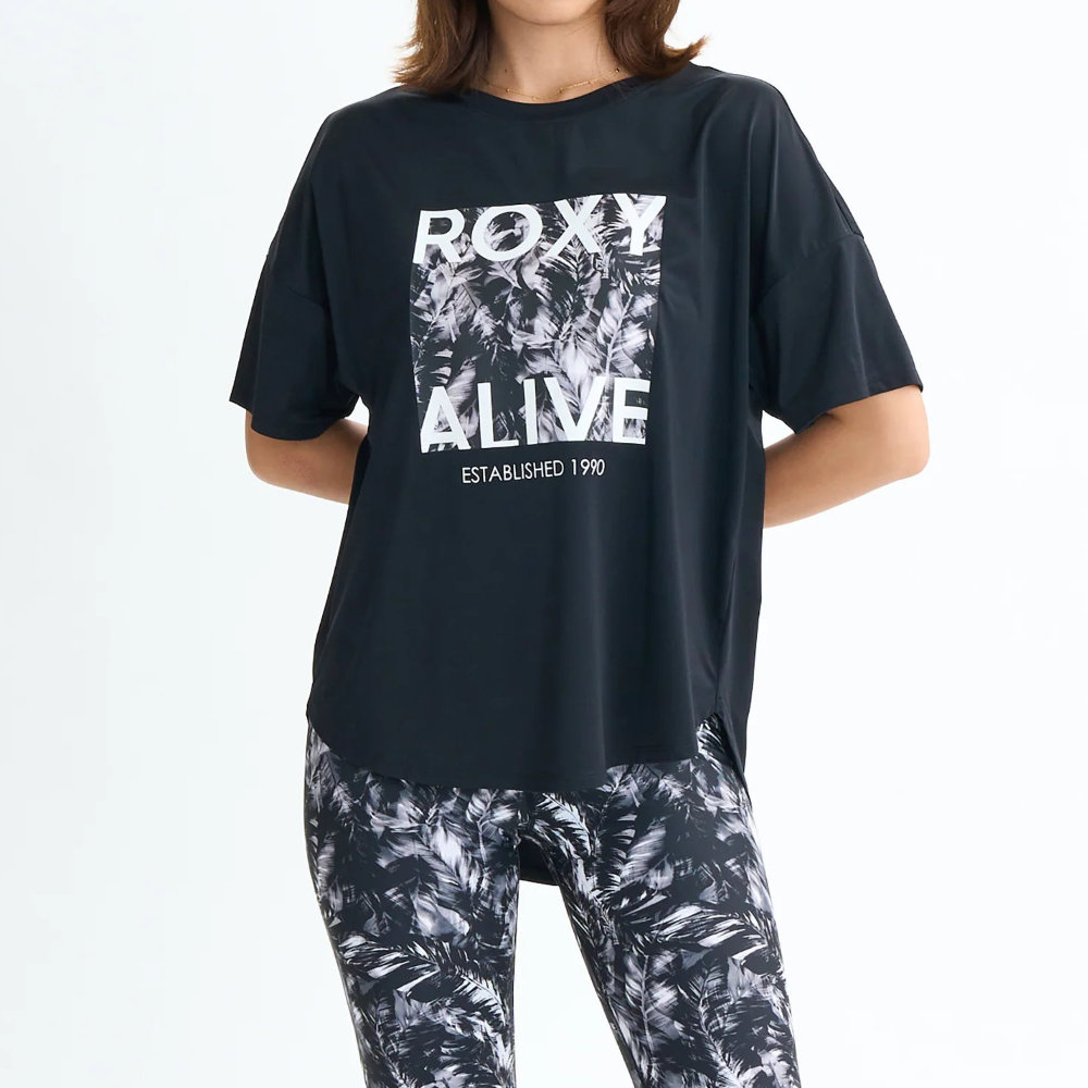 ロキシー 半袖Tシャツ レディース 速乾 UVカット HAVE A GREAT DAY S/S TEE RST254522-BLK