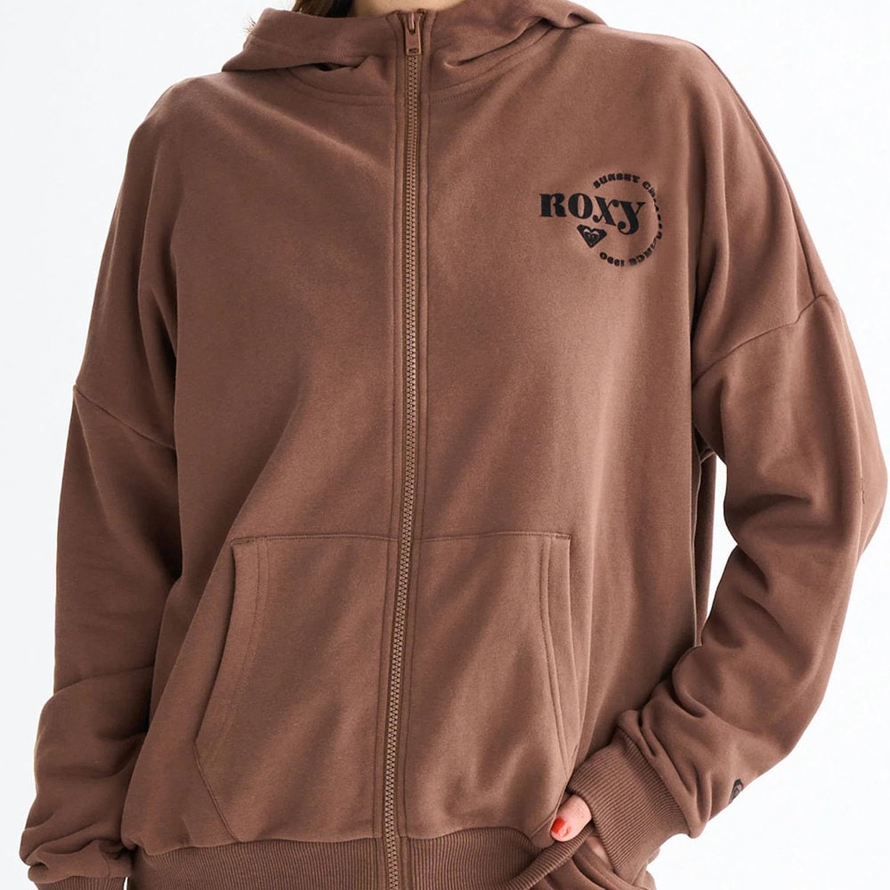 ロキシー パーカー レディース ジップアップフーディ 裏毛 JIVY ZIP HOODIE RZP254029-BRN