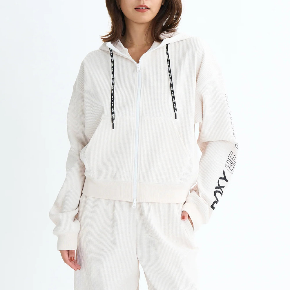 ロキシー パーカー レディース ジップアップ ワッフル素材 BE ACTIVE HOODIE RZP254514-OWT
