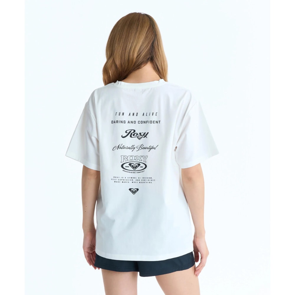 ロキシー ラッシュTシャツ 半袖 レディース バックプリント ROXY HISTORICAL LOGO RLY261037-WHT