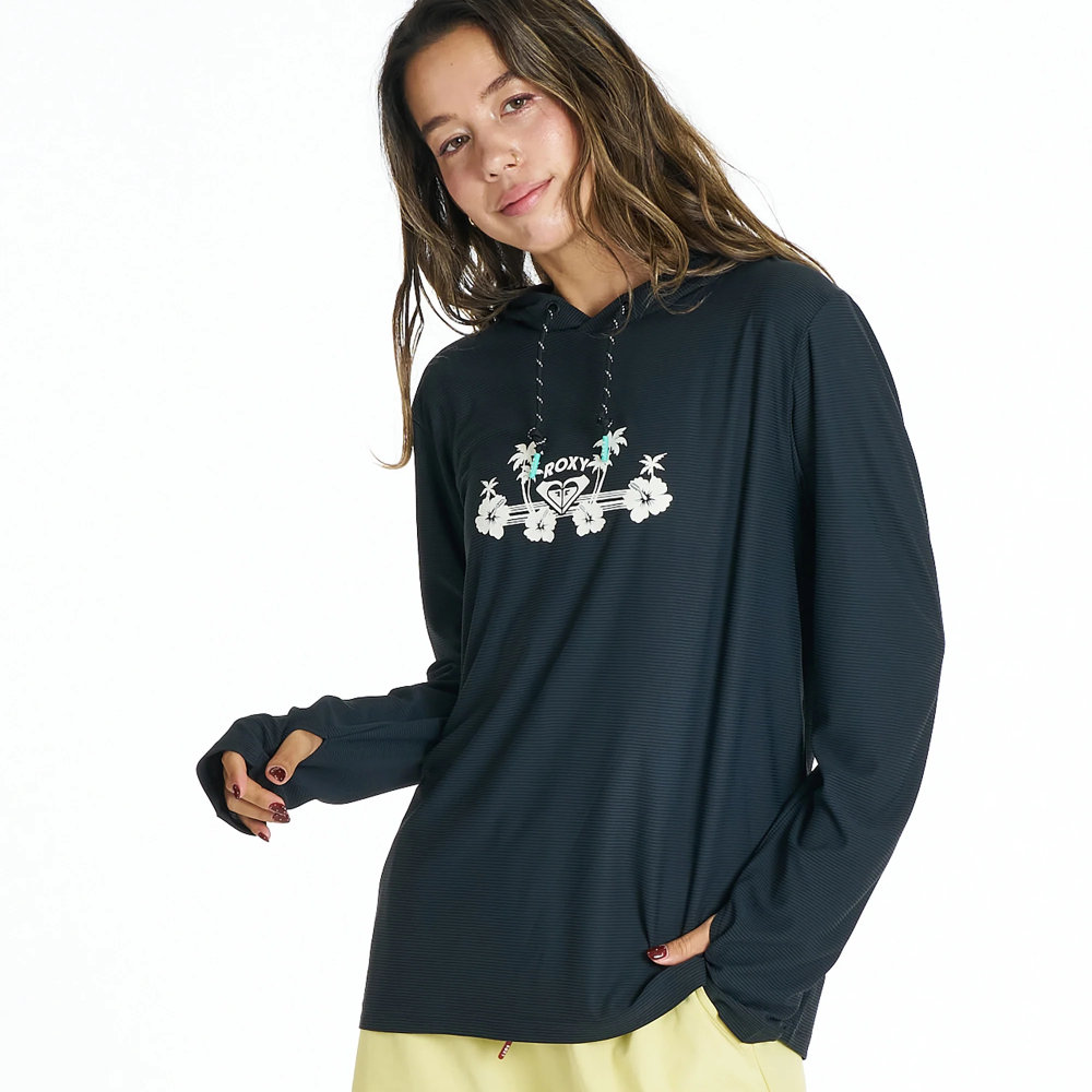 ロキシー ラッシュガード レディース プルオーバーパーカー DRYWELL PARKA RLY262013-BLK
