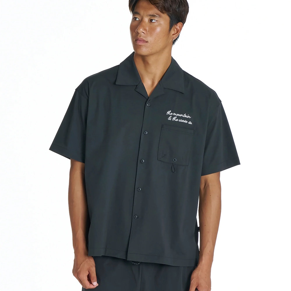 クイックシルバー 半袖シャツ メンズ SIGN OPEN SHIRT QSH262001-BLK