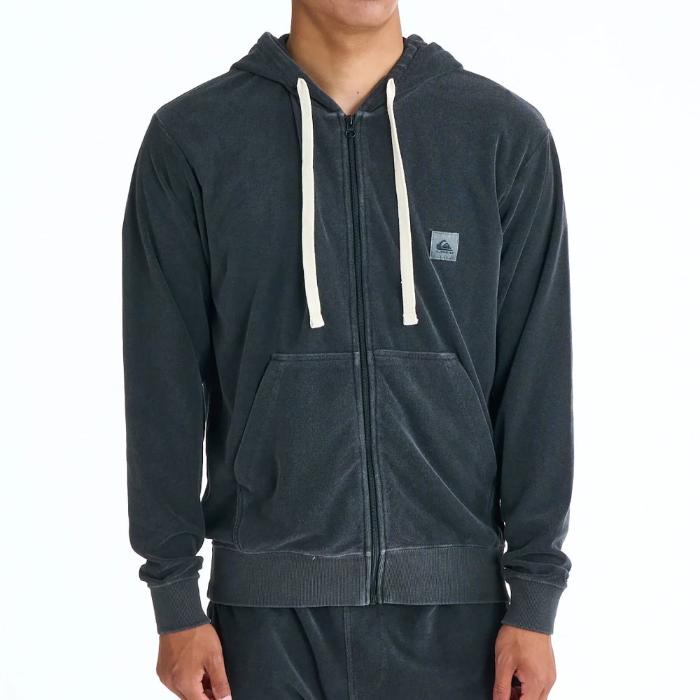 クイックシルバー パイルパーカー メンズ フルジップ PG PILE WASH ZIP HOODIE QZP261004-BLK