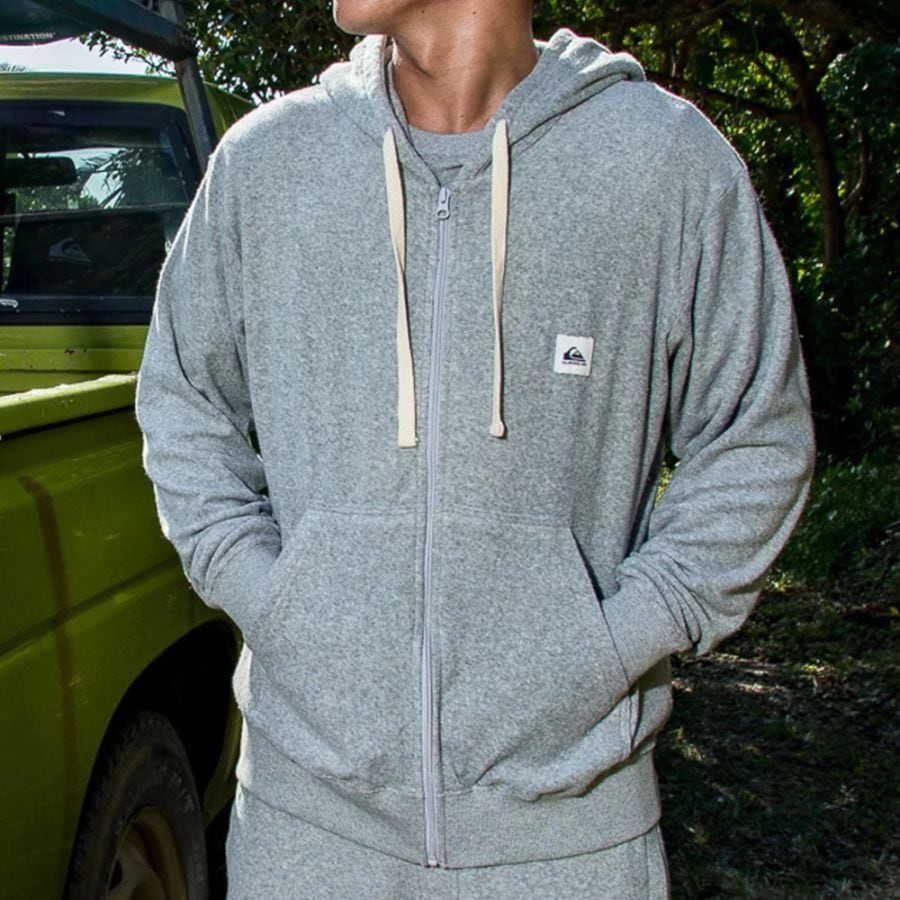 クイックシルバー パイルパーカー メンズ フルジップ PG PILE WASH ZIP HOODIE QZP261004-HTR