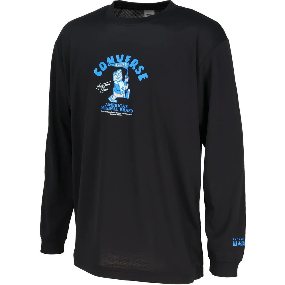 コンバース Tシャツ 長袖 ロンT 吸汗速乾 メンズ プリントロングスリーブシャツ CB262358L-1923