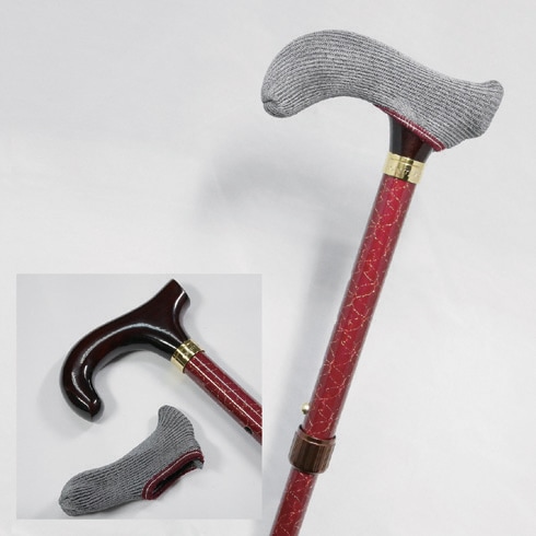 タカゲン アルパカステッキ 杖 シルバー ブラック 95cm（細首タイプ 