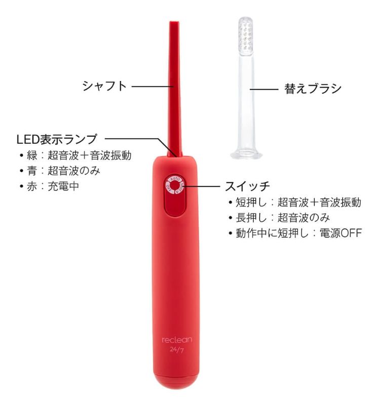 新品【替えブラシ6本付き】reclean 24/7 超音波歯ブラシ ブラック 伊藤超短波 reclean24/7 パルス式超音波歯ブラシ – オリエンタル