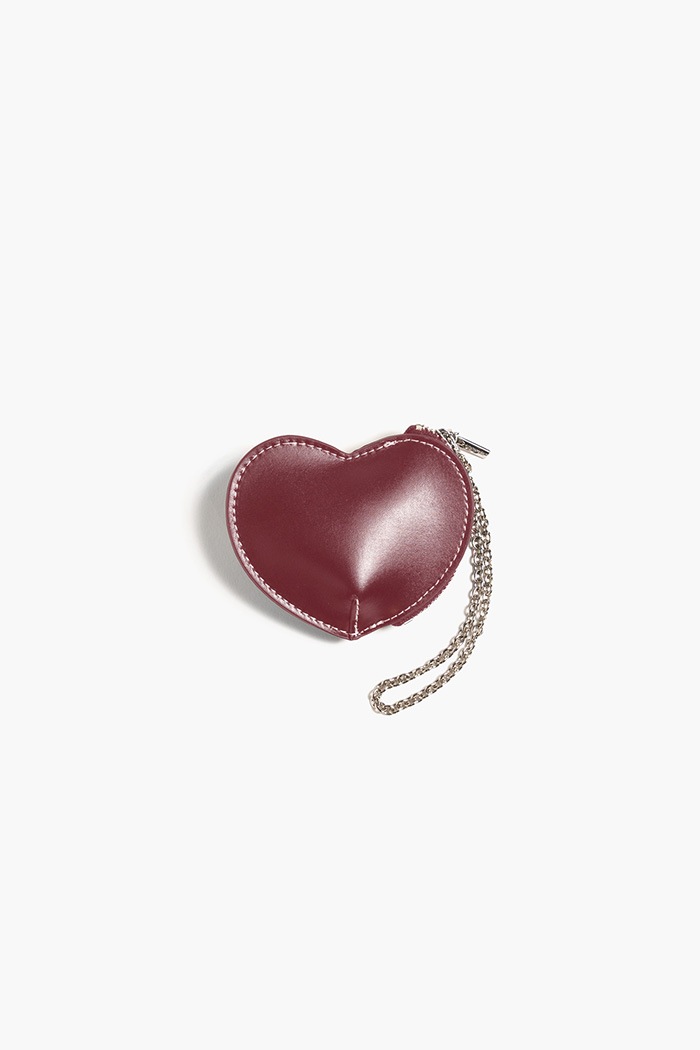 YAHKIMANOF HEART POUCH _BURGUNDY