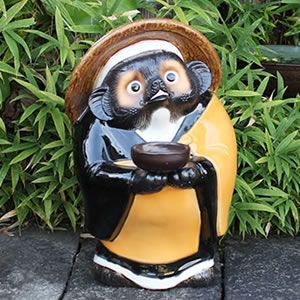 信楽焼 たぬき 信楽焼きたぬき お坊さん狸(鉄鉢) 陶器タヌキ［ta-0200